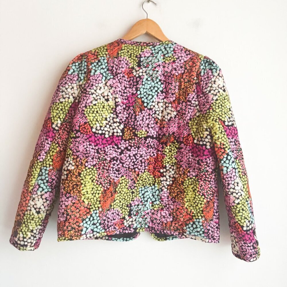 Avery Rayne Colourful Microfloral Quilted Cropped Jacket S - Picture 4 of 5